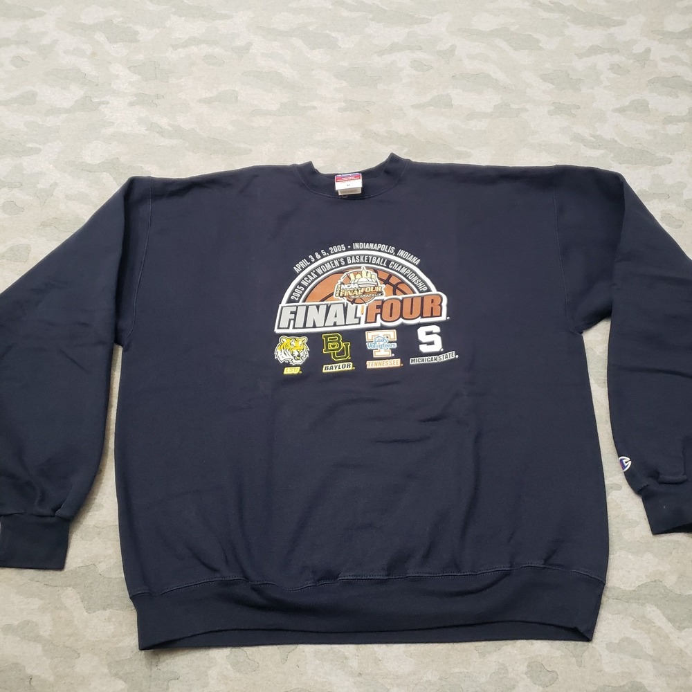 VTG 2005 NCAA Basketball Final Four Sweatshirt Mens XL Blue Champion Crew Neck
